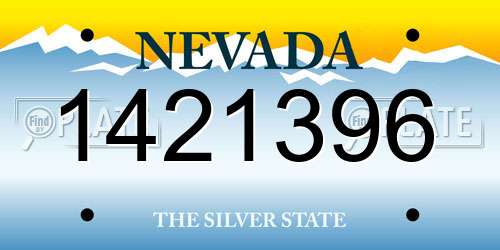 1421396 Nevada License Plate