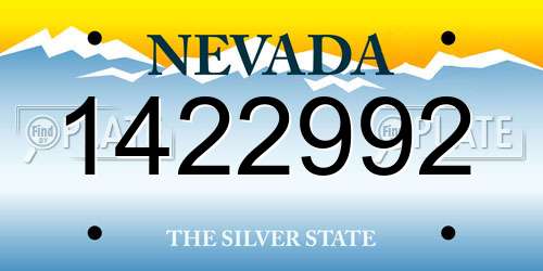 1422992 Nevada License Plate