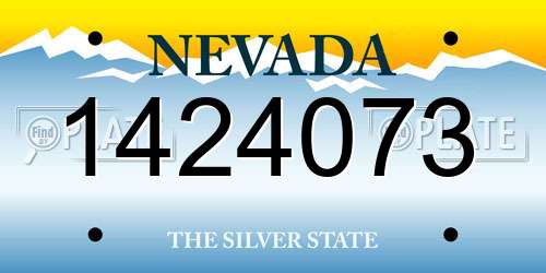 1424073 Nevada License Plate