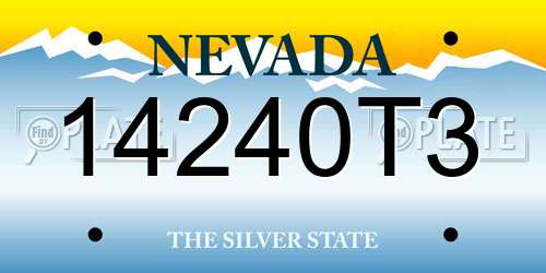 14240T3 Nevada License Plate