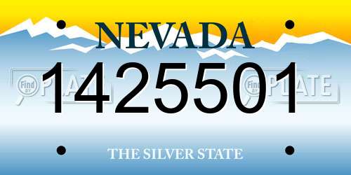 1425501 Nevada License Plate