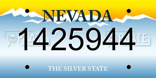 1425944 Nevada License Plate