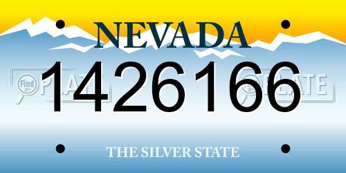 1426166 Nevada License Plate