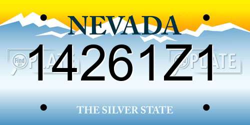 14261Z1 Nevada License Plate