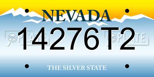 14276T2 Nevada License Plate