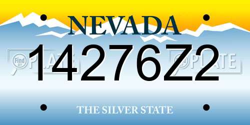 14276Z2 Nevada License Plate