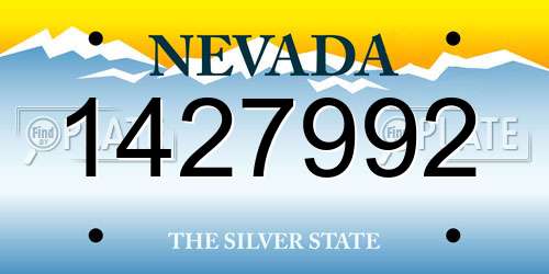 1427992 Nevada License Plate