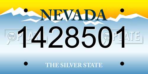 1428501 Nevada License Plate