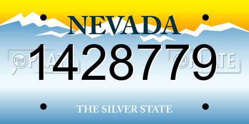 1428779 Nevada License Plate