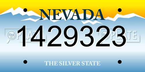 1429323 Nevada License Plate