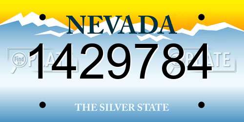 1429784 Nevada License Plate