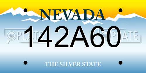 142A60 Nevada License Plate
