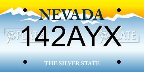 142AYX Nevada License Plate