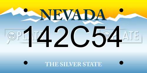 142C54 Nevada License Plate