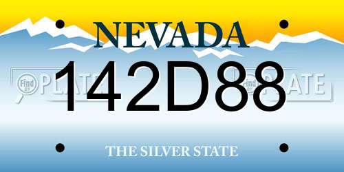 142D88 Nevada License Plate