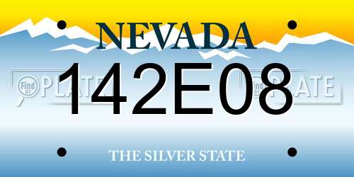 142E08 Nevada License Plate