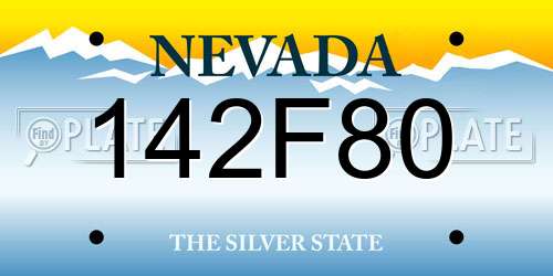 142F80 Nevada License Plate