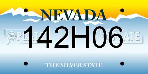 142H06 Nevada License Plate