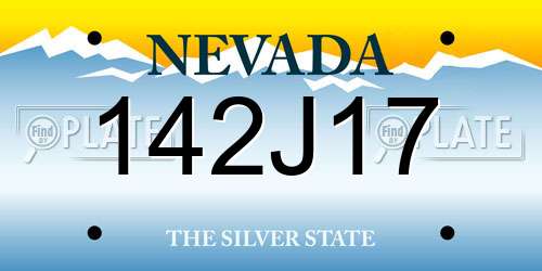 142J17 Nevada License Plate