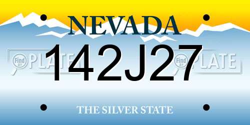142J27 Nevada License Plate