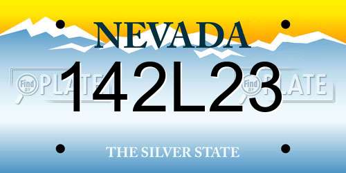 142L23 Nevada License Plate