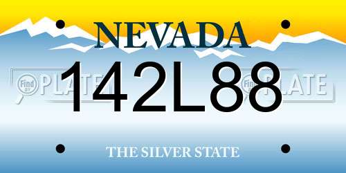 142L88 Nevada License Plate