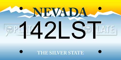 142LST Nevada License Plate