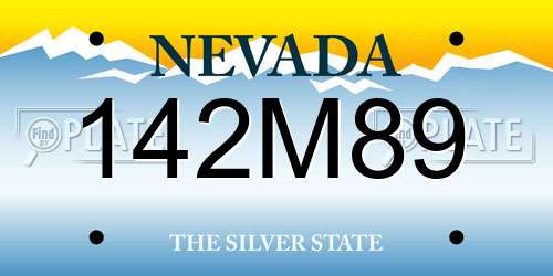 142M89 Nevada License Plate