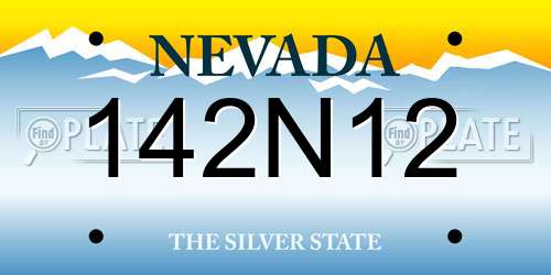 142N12 Nevada License Plate