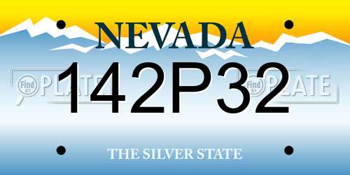 142P32 Nevada License Plate
