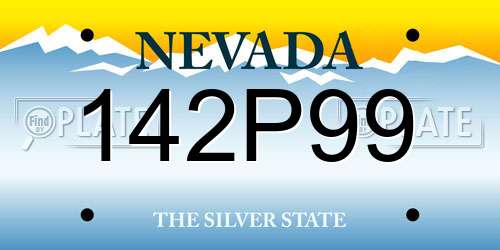142P99 Nevada License Plate