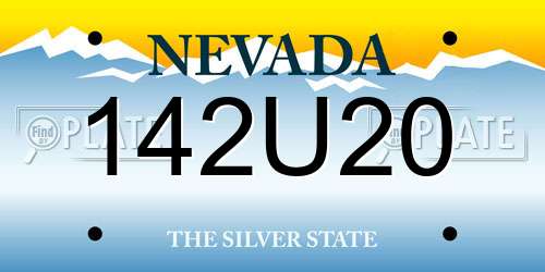 142U20 Nevada License Plate