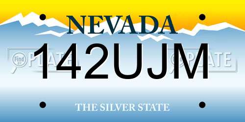 142UJM Nevada License Plate
