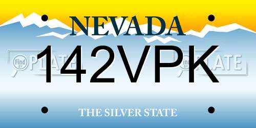 142VPK Nevada License Plate