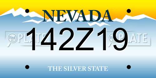 142Z19 Nevada License Plate