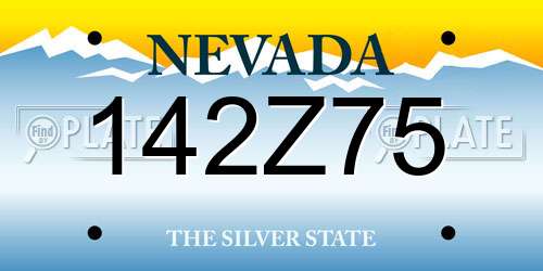 142Z75 Nevada License Plate