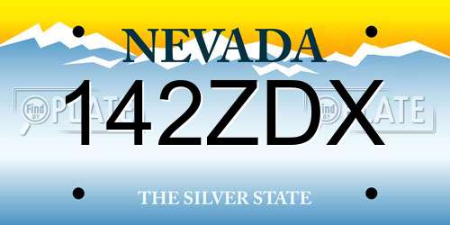 142ZDX Nevada License Plate