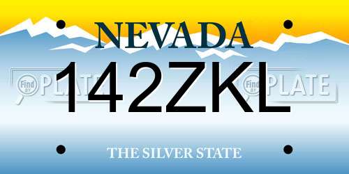 142ZKL Nevada License Plate