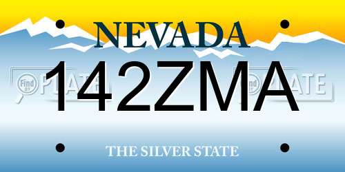 142ZMA Nevada License Plate