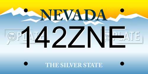 142ZNE Nevada License Plate