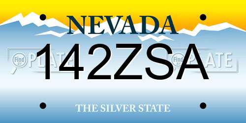 142ZSA Nevada License Plate
