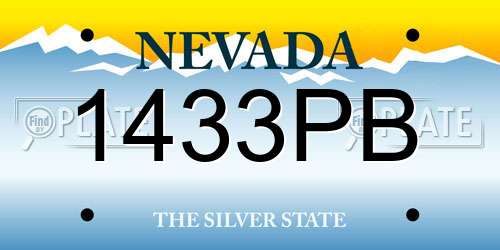 1433PB Nevada License Plate