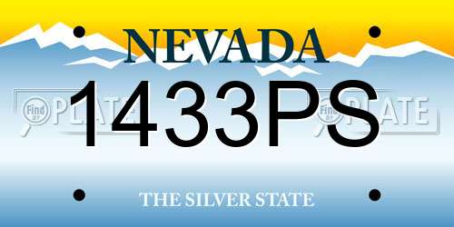 1433PS Nevada License Plate