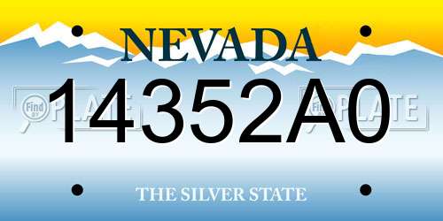 14352A0 Nevada License Plate