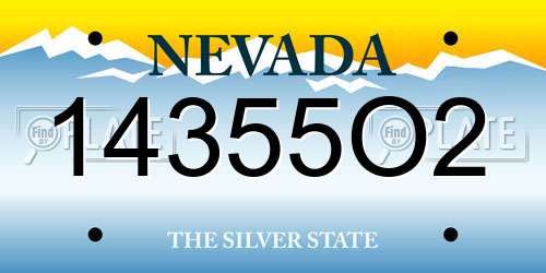14355O2 Nevada License Plate