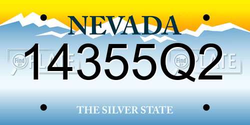 14355Q2 Nevada License Plate