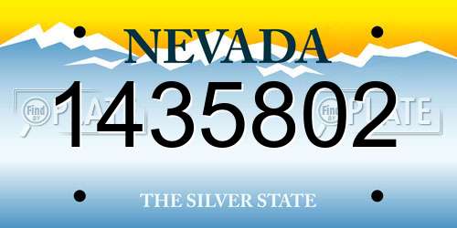 1435802 Nevada License Plate