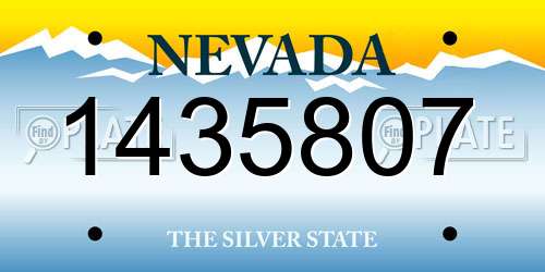 1435807 Nevada License Plate