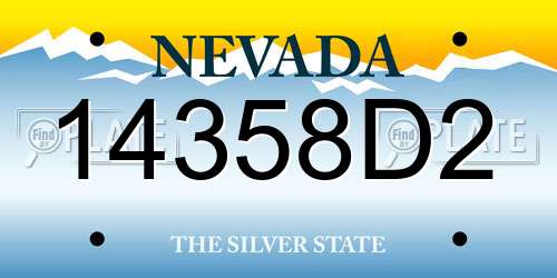 14358D2 Nevada License Plate