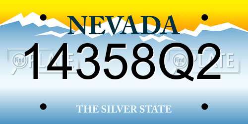 14358Q2 Nevada License Plate